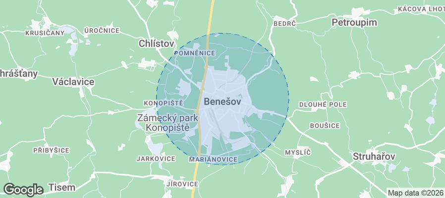 Benešov Airbnb map